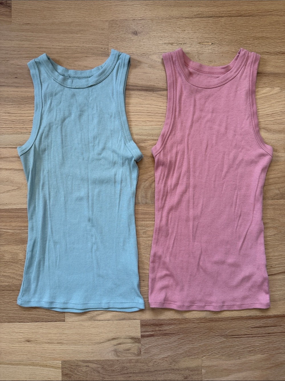 A NEW DAY Set of Three Ribbed Tops in Teal, Mauve, and Sage women's sz XS - Picture 3 of 14